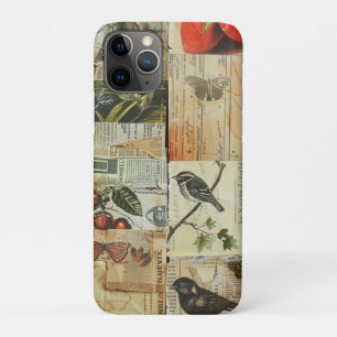 Case-Mate iPhone Case Oiseaux Colorés Collage de Journal Ancien sur la N