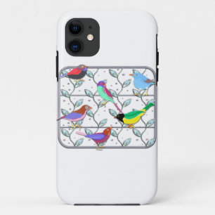 Etui iPhone Case-Mate Oiseaux colorés lumineux sur un treillis