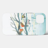 Coques Case-Mate iPhone Oiseaux dans la neige blanche hiver (Verso (horizontal))