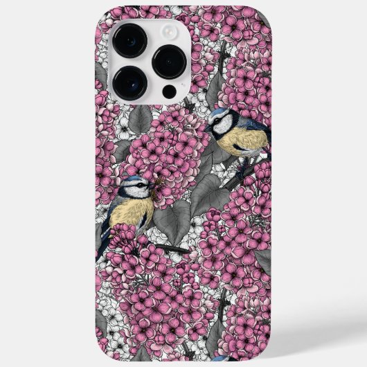 Coques Case-Mate iPhone Oiseaux dans le jardin lilas rose (Verso)