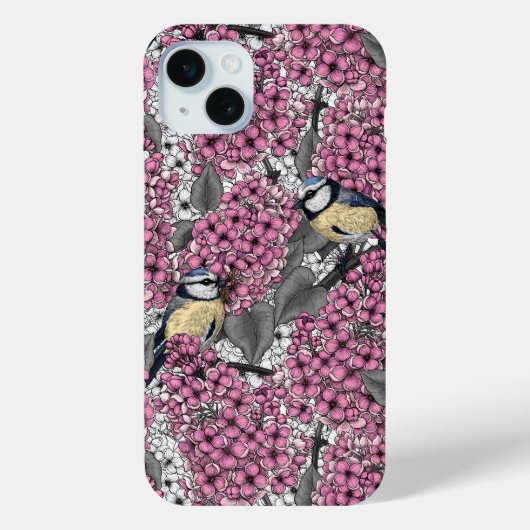 Coques Case-Mate iPhone Oiseaux dans le jardin lilas rose (Verso)