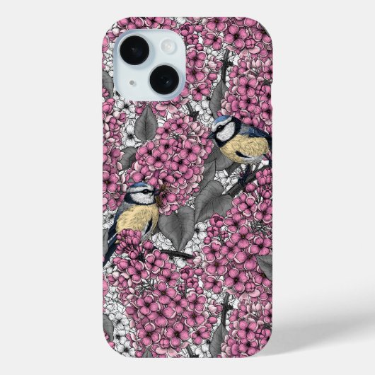 Coques Case-Mate iPhone Oiseaux dans le jardin lilas rose (Verso)