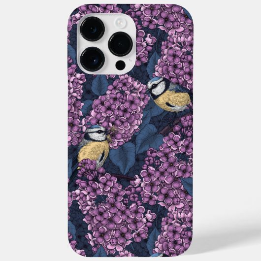 Coques Case-Mate iPhone Oiseaux dans le jardin violet lilas (Verso)