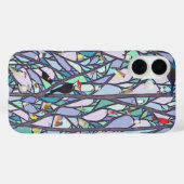 Coques Case-Mate iPhone oiseaux dans le vitrail (Verso (horizontal))