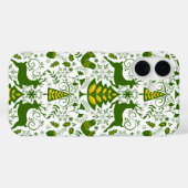 Coques Case-Mate iPhone Oiseaux de cerfs en fleurs de Noël or (Verso (horizontal))