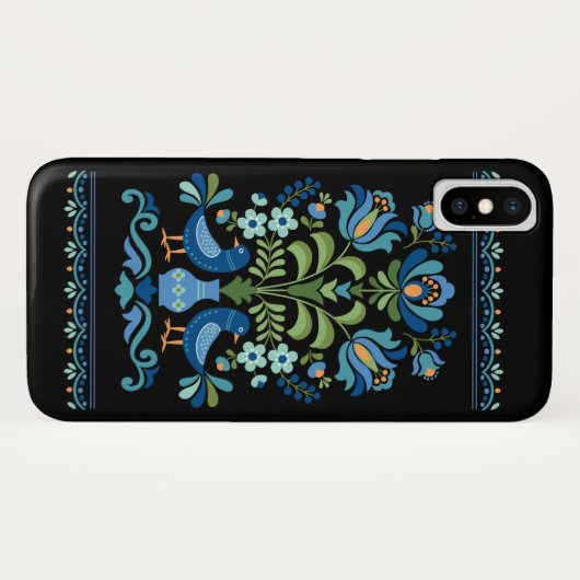Coques Case-Mate iPhone Oiseaux de conception folklorique hongrois (Dos (Horizontal))