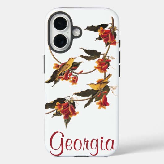 Coques Case-Mate iPhone Oiseaux de la Paruline d'Audubon sur la crosse (Verso)