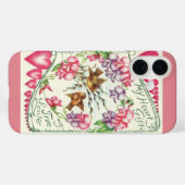 Coques Case-Mate iPhone Oiseaux de l'amour victoriens Saint-Valentin vinta (Verso (horizontal))