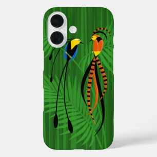 Coques iPhone 16 Oiseaux de Paradis aux Couleurs Vives