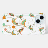 Coques Case-Mate iPhone Oiseaux d'été d'Orange Whimsical Moderne (Verso (horizontal))