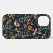 Coques Case-Mate iPhone Oiseaux du jardin foncé et papillons (Verso (horizontal))