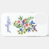 Coques Case-Mate iPhone Oiseaux et fleurs colorés (Verso (horizontal))