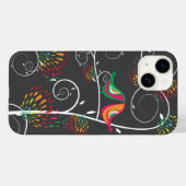 Coques Case-Mate iPhone Oiseaux et fleurs colorés et fantaisistes s'embras (Verso (horizontal))