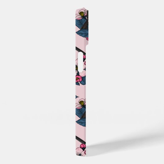 Coques Case-Mate iPhone Oiseaux et fleurs roses (Verso / Droite)