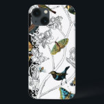 iPhone 13 Case Oiseaux et papillons sur un Arrière - plan noir et<br><div class="desc">L'artiste Chariklia Zarris est un peintre et designer talentueux. Elle aime peindre des oiseaux et des animaux sauvages et cette photo ne fait pas exception. Les couleurs vives des oiseaux et des papillons sont accentuées par les branches noires et blanches de l'arrière - plan.</div>