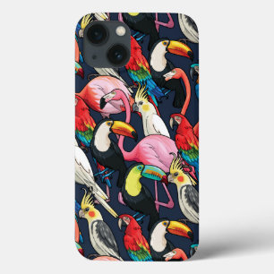 Etui iPhone 13 Oiseaux exotiques