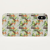 Coques Case-Mate iPhone Oiseaux exotiques sur la dentelle (Dos (Horizontal))
