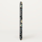 Coques Case-Mate iPhone Oiseaux Fleurs et Berries Crème bleue Gris noir (Dos/Droite)