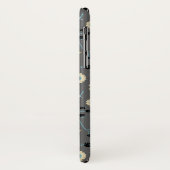 Coques Case-Mate iPhone Oiseaux Fleurs et Berries Crème bleue Gris noir (Dos/Gauche)