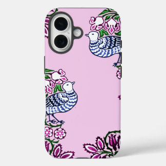 Coques iPhone 16 Oiseaux folkloriques Fleurs Acorns