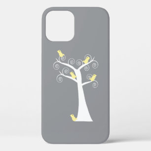 Case-Mate iPhone Case Oiseaux gris et jaunes fantaisistes dans un arbre