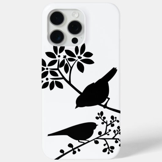 Coques Case-Mate iPhone Oiseaux noirs et blancs (Verso)