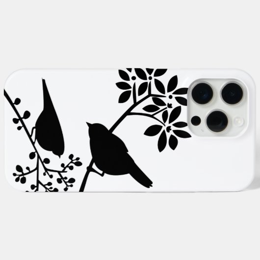 Coques Case-Mate iPhone Oiseaux noirs et blancs (Verso (horizontal))