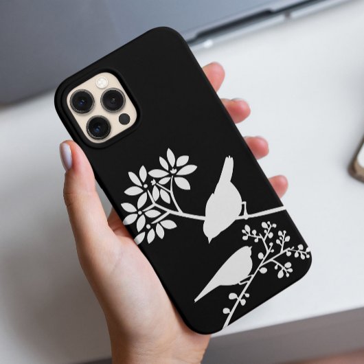 Coques Case-Mate iPhone Oiseaux noirs et blancs modernes