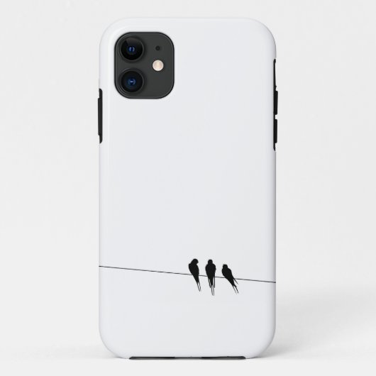 Coques Case-Mate iPhone Oiseaux noirs sur un fil (Dos)