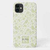 Coques Case-Mate iPhone Oiseaux sereins et floraux monogrammés (Dos)