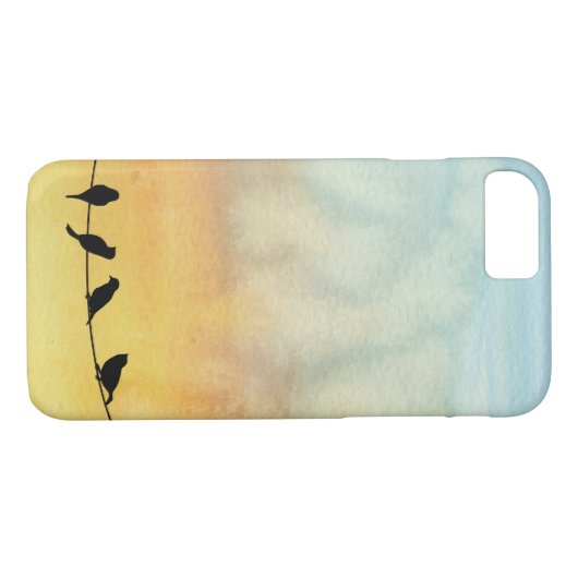 Coques Case-Mate iPhone Oiseaux sur fil (Dos (Horizontal))