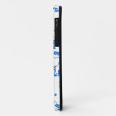 Coques Case-Mate iPhone Oiseaux sur Impression Bleue de Cerisiers en Fleur (Dos/Gauche)