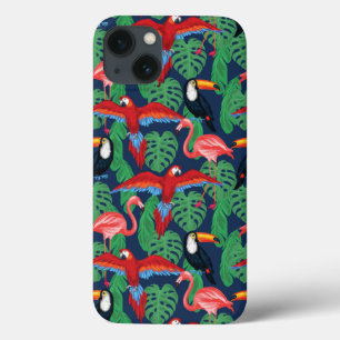 iPhone 13 Case Oiseaux tropicaux dans des couleurs lumineuses