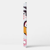 Coques Case-Mate iPhone Oiseaux tropicaux, motif de gribouillis à fleurs. (Verso / Droite)