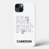Coques Case-Mate iPhone "Ok. Bien. Peu importe." - Snoopy (Verso)