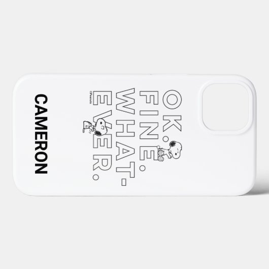 Coques Case-Mate iPhone "Ok. Bien. Peu importe." - Snoopy (Verso (horizontal))