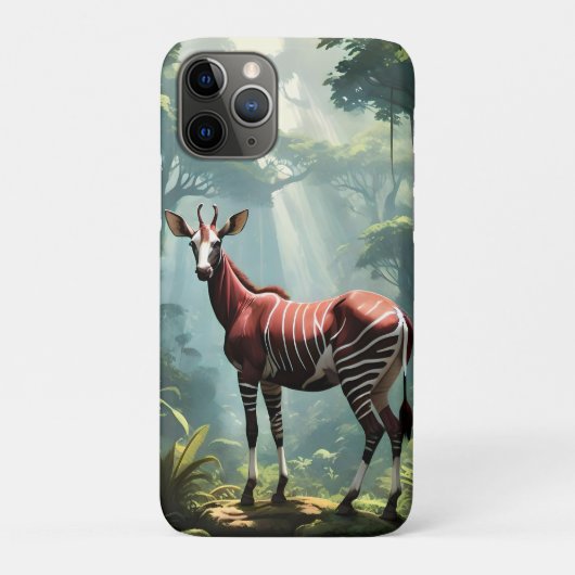 Coques Case-Mate iPhone Okapi Dans La Forêt Pluviale (Zebra Giraffe), (Dos)