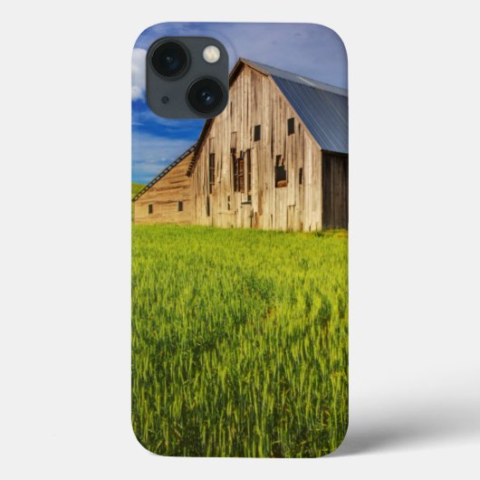Coques Case-Mate iPhone Old Barn Surrounded by Spring Wheat Field 1 (Verso)