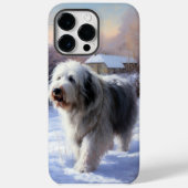 Coques Case-Mate iPhone Old English Sheepdog Laisser neiger Noël (Verso)
