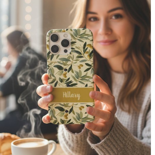 Coques Case-Mate iPhone Olive Branch Monogram Name