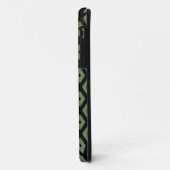 Coques Case-Mate iPhone Olive green and black diamond pattern (Dos/Gauche)
