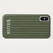 Coques Case-Mate iPhone Olive Pinstripes (Dos (Horizontal))