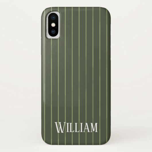 Coques Case-Mate iPhone Olive Pinstripes (Dos)