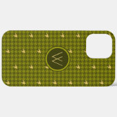 Coques Case-Mate iPhone Olive with Gold Accent Houndstooth Coque-Mate Coqu (Retour (horizontal))