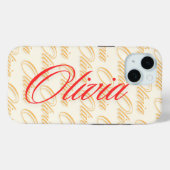 Coques Case-Mate iPhone Olivia Nom Motif Design (Verso (horizontal))