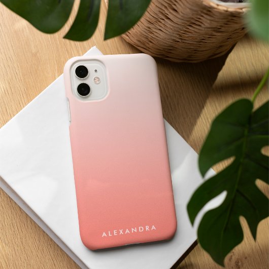 Coques Case-Mate iPhone Ombre de dégradé de corail personnalisé