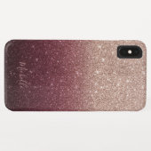 Coques Case-Mate iPhone Ombre de la Parties scintillant d'or de la Bourgog (Dos (Horizontal))