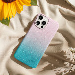 Coques iPhone 16 Pro Ombre de Parties scintillant douce<br><div class="desc">Design simple et élégant avec des couleurs douces de rose et bleu turquoise parties scintillant texture arrière - plan.</div>