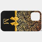 Coques Case-Mate iPhone Ombre Gold Parties scintillant Zebra Stripes Bow M (Verso (horizontal))