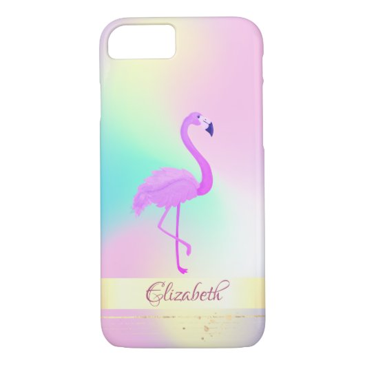 Coques Case-Mate iPhone Ombre holographique Flamant rose rose (Dos)